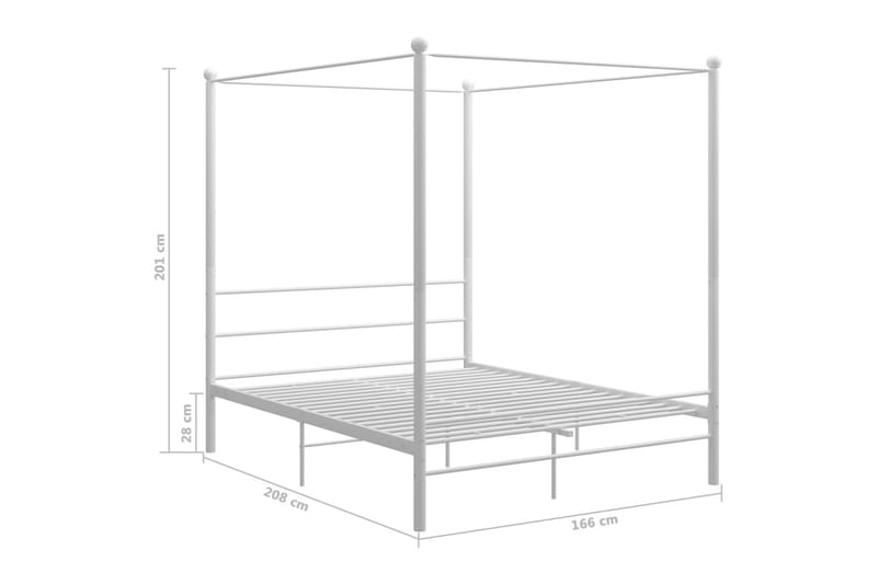 Himmelsäng vit metall 160x200 cm - Vit - Sängram & sängstomme