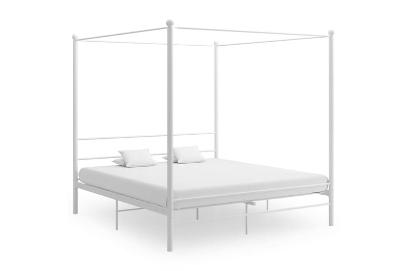 Himmelsäng vit metall 180x200 cm - Vit - Möbler - Säng - Sängram & sängstomme