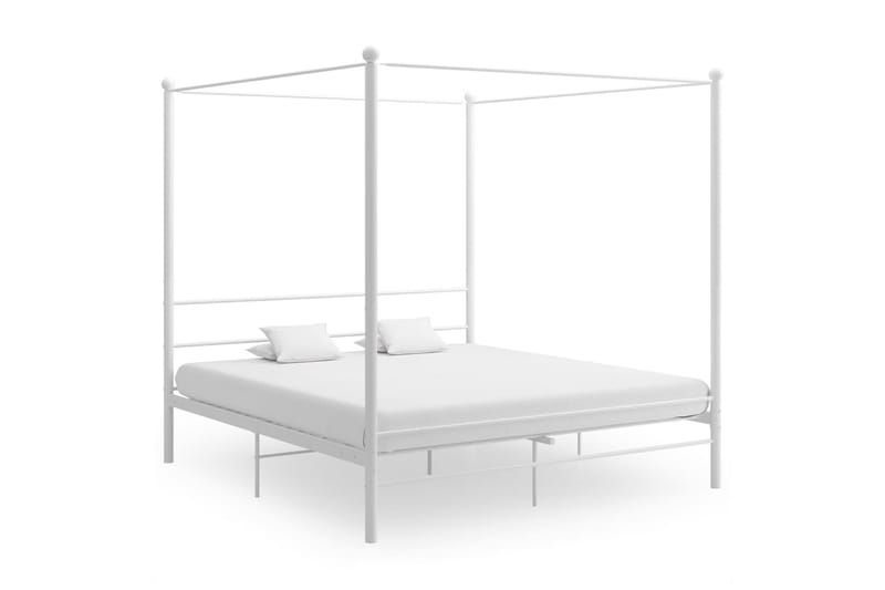 Himmelsäng vit metall 200x200 cm - Vit - Möbler - Säng - Sängram & sängstomme