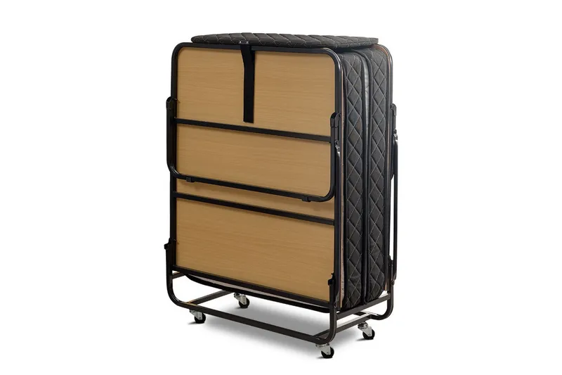 Hopfällbar Sängram 90x200 cm - Svart/Natur - Möbler - Säng - Sängram & sängstomme