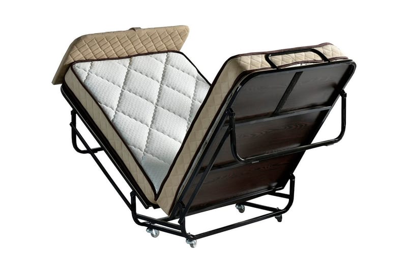 Hopfällbar Sängram 90x200 cm - Vit/Svart - Möbler - Säng - Sängram & sängstomme