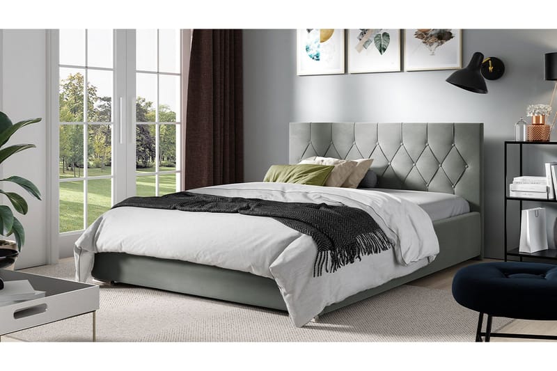 Jugender Sängram 200x200 cm - Grå - Möbler - Säng - Sängram & sängstomme