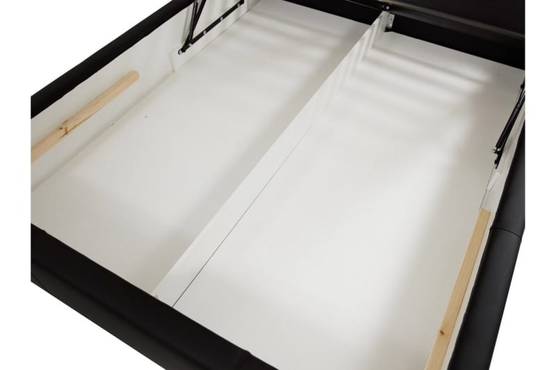 Junkerdal Komplett Sängpaket 140x200 cm i Konstläder med Sänggavel + Bäddmadrass - Svart - Möbler - Säng - Sängram & sängstomme