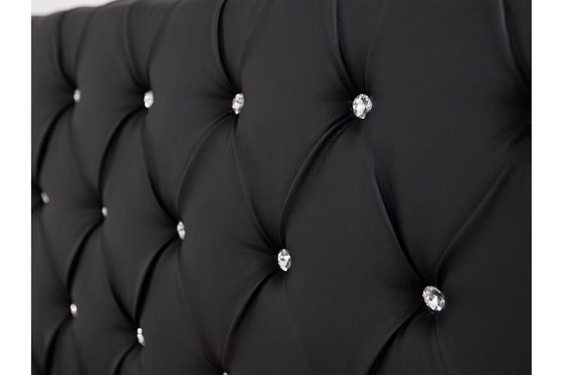 Junkerdal Komplett Sängpaket 140x200 cm i Konstläder med Sänggavel + Bäddmadrass - Svart - Möbler - Säng - Sängram & sängstomme