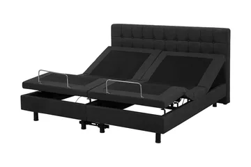 Kabbebo Komplett Sängpaket – Dubbelsäng 160x200 cm i Tyg med Sänggavel + Bäddmadrass - Grå - Möbler - Säng - Sängram & sängstomme