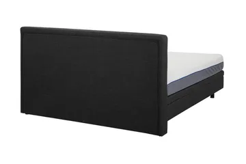 Kabbebo Komplett Sängpaket – Dubbelsäng 160x200 cm i Tyg med Sänggavel + Bäddmadrass - Grå - Möbler - Säng - Sängram & sängstomme