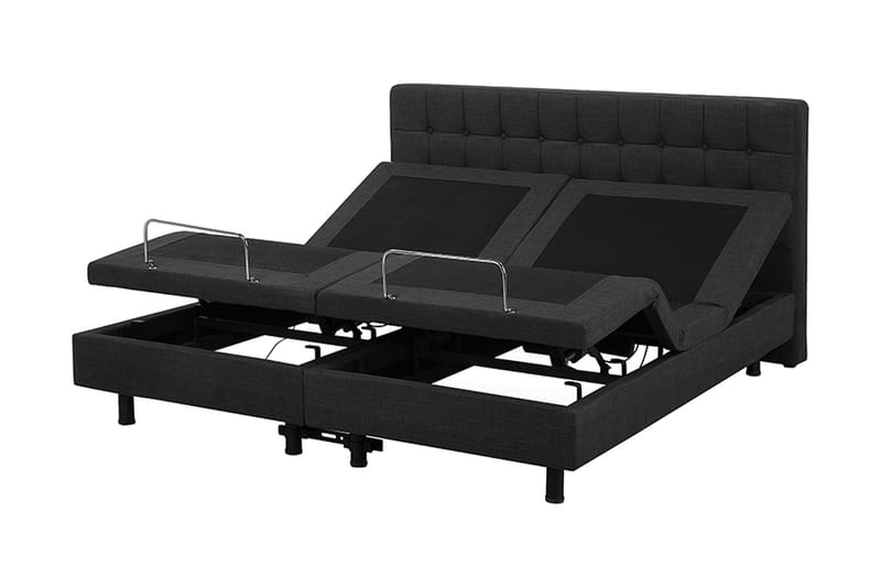 Kabbebo Komplett Sängpaket – Dubbelsäng 160x200 cm i Tyg med Sänggavel + Bäddmadrass - Grå - Möbler - Säng - Sängram & sängstomme