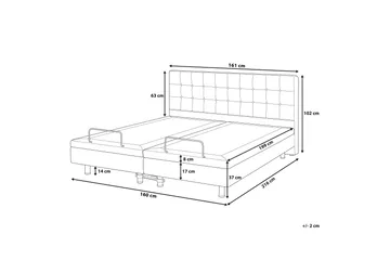Kabbebo Komplett Sängpaket – Dubbelsäng 160x200 cm i Tyg med Sänggavel + Bäddmadrass - Grå - Möbler - Säng - Sängram & sängstomme