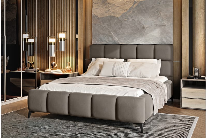 Kamble Sängram med Förvaring 140x200 cm - Beige - Möbler - Säng - Sängram & sängstomme