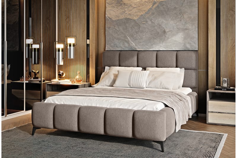 Kamble Sängram med Förvaring 140x200 cm - Beige - Möbler - Säng - Sängram & sängstomme