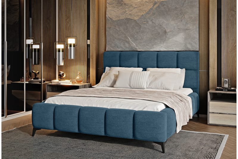 Kamble Sängram med Förvaring 140x200 cm - Blå - Möbler - Säng - Sängram & sängstomme