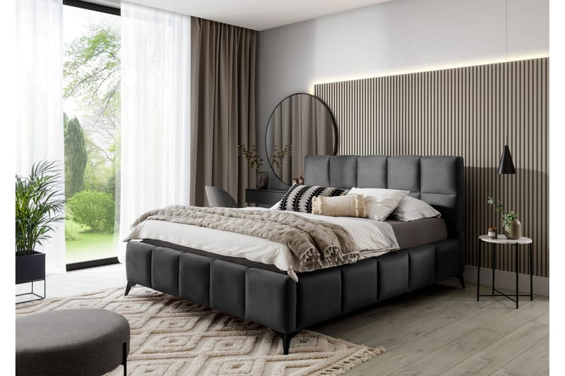 Kamble Sängram med Förvaring 140x200 cm - Mörkgrå - Möbler - Säng - Sängram & sängstomme