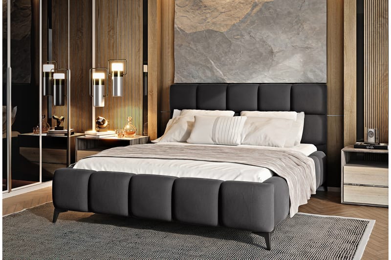 Kamble Sängram med Förvaring 140x200 cm - Mörkgrå - Möbler - Säng - Sängram & sängstomme