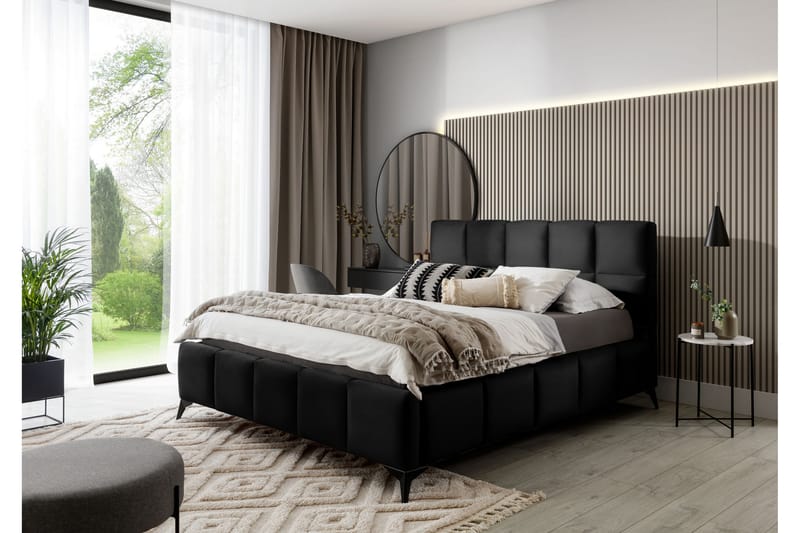 Kamble Sängram med Förvaring 140x200 cm - Svart - Möbler - Säng - Sängram & sängstomme