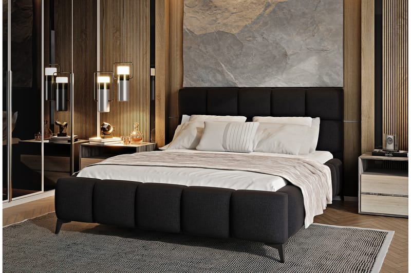 Kamble Sängram med Förvaring 140x200 cm - Svart - Möbler - Säng - Sängram & sängstomme