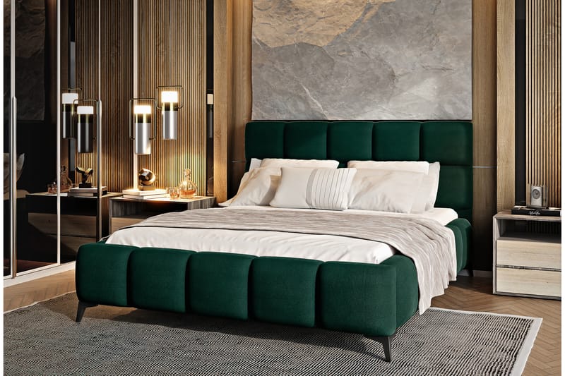 Kamble Sängram med Förvaring 160x200 cm - Grön - Möbler - Säng - Sängram & sängstomme