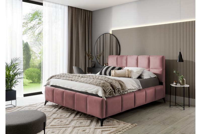 Kamble Sängram med Förvaring 160x200 cm - Rosa - Sängram & sängstomme