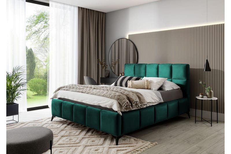 Kamble Sängram med Förvaring 160x200 cm - Turkos - Möbler - Säng - Sängram & sängstomme