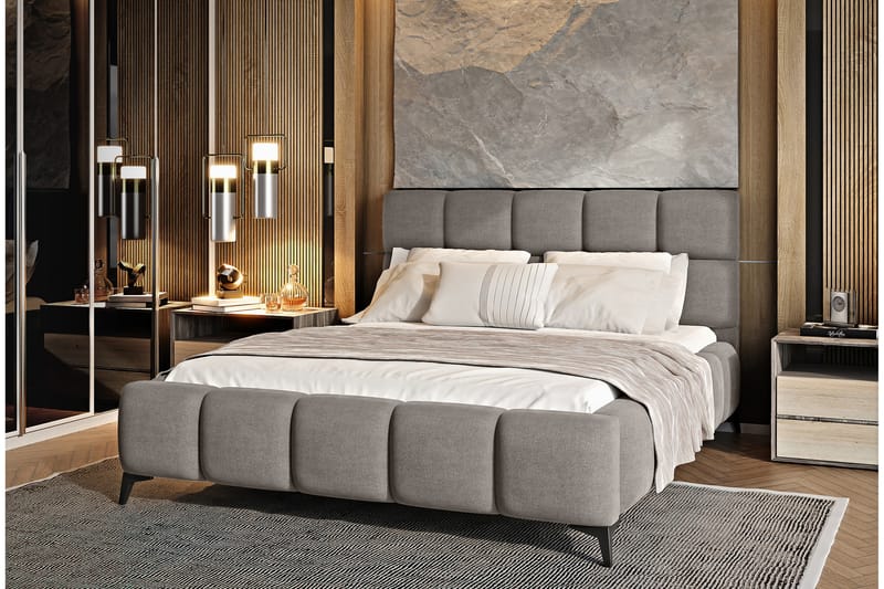 Kamble Sängram med Förvaring 180x200 cm - Beige - Möbler - Säng - Sängram & sängstomme