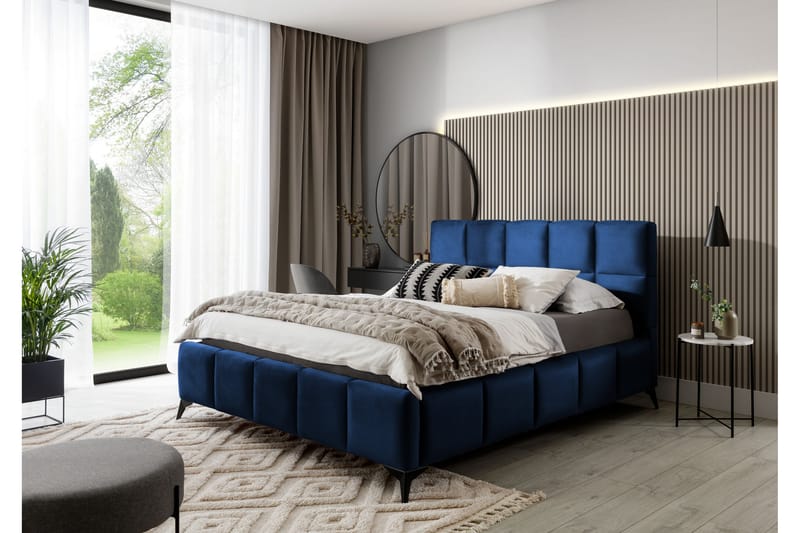 Kamble Sängram med Förvaring 180x200 cm - Blå - Sängram & sängstomme