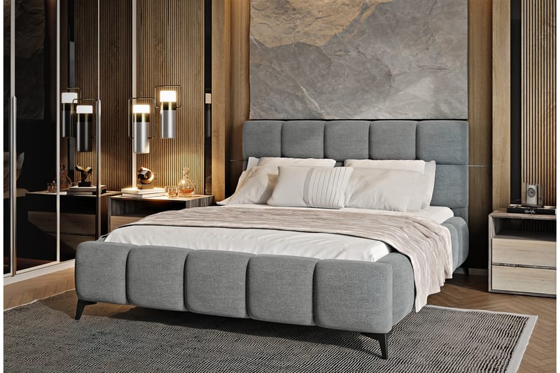 Kamble Sängram med Förvaring 180x200 cm - Grå - Möbler - Säng - Sängram & sängstomme