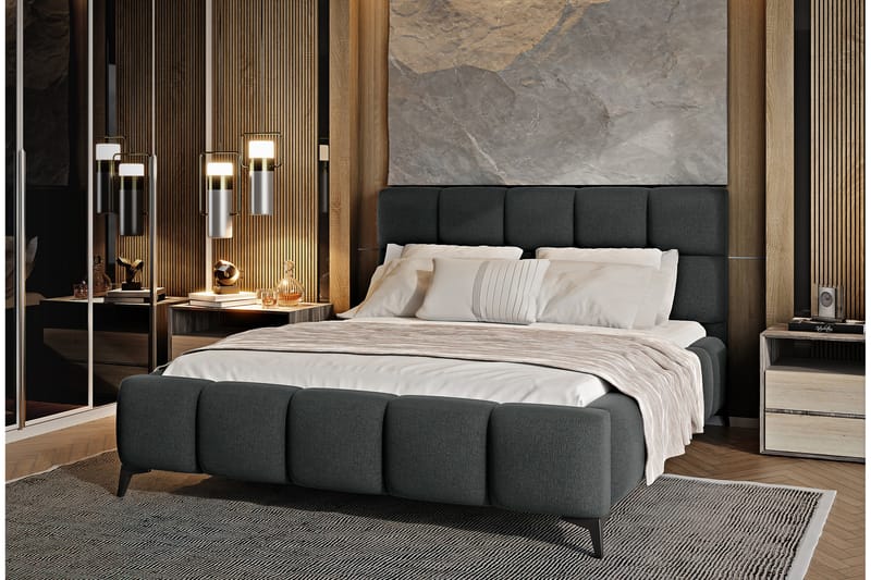 Kamble Sängram med Förvaring 180x200 cm - Grå - Möbler - Säng - Sängram & sängstomme