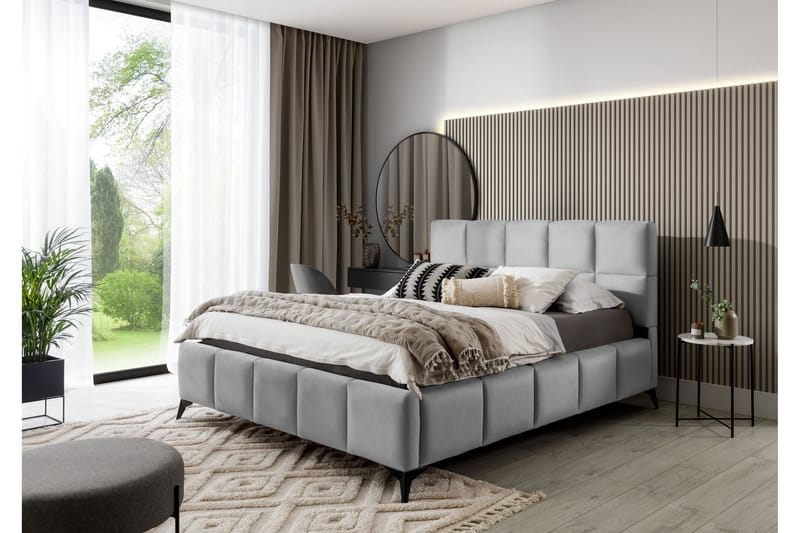 Kamble Sängram med Förvaring 180x200 cm - Ljusgrå - Möbler - Säng - Sängram & sängstomme