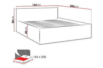 Kintore Sängram 160x200 cm - Vit - Möbler - Säng - Sängram & sängstomme