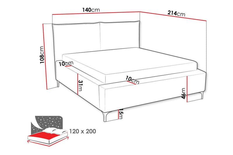 Knocklong Sängram 120x200 cm - Möbler - Säng - Sängram & sängstomme
