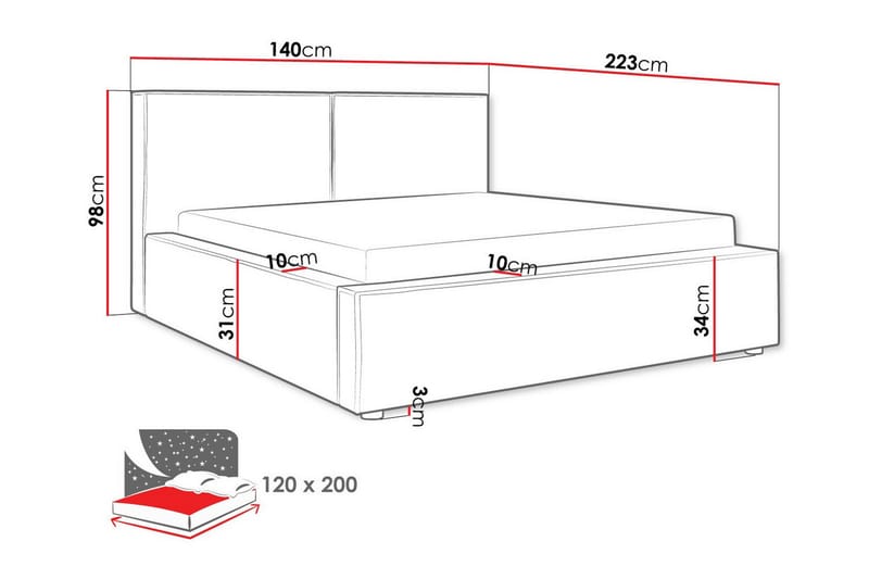 Knocklong Sängram 120x200 cm - Möbler - Säng - Sängram & sängstomme