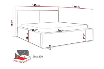 Knocklong Sängram 120x200 cm - Möbler - Säng - Sängram & sängstomme