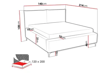 Knocklong Sängram 120x200 cm - Möbler - Säng - Sängram & sängstomme