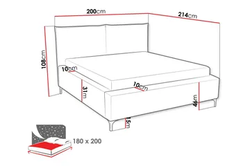 Knocklong Sängram 180x200 cm - Möbler - Säng - Sängram & sängstomme