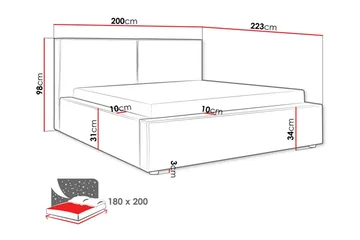 Knocklong Sängram 180x200 cm - Möbler - Säng - Sängram & sängstomme