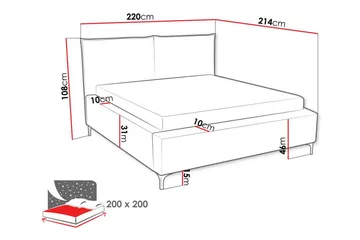Knocklong Sängram 200x200 cm - Möbler - Säng - Sängram & sängstomme
