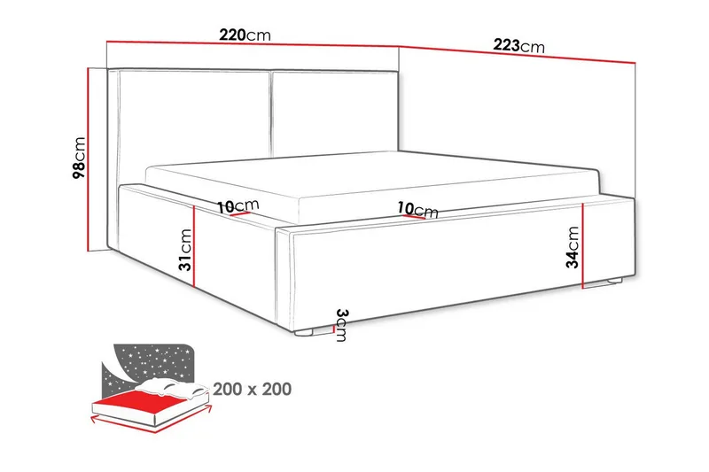Knocklong Sängram 200x200 cm - Möbler - Säng - Sängram & sängstomme