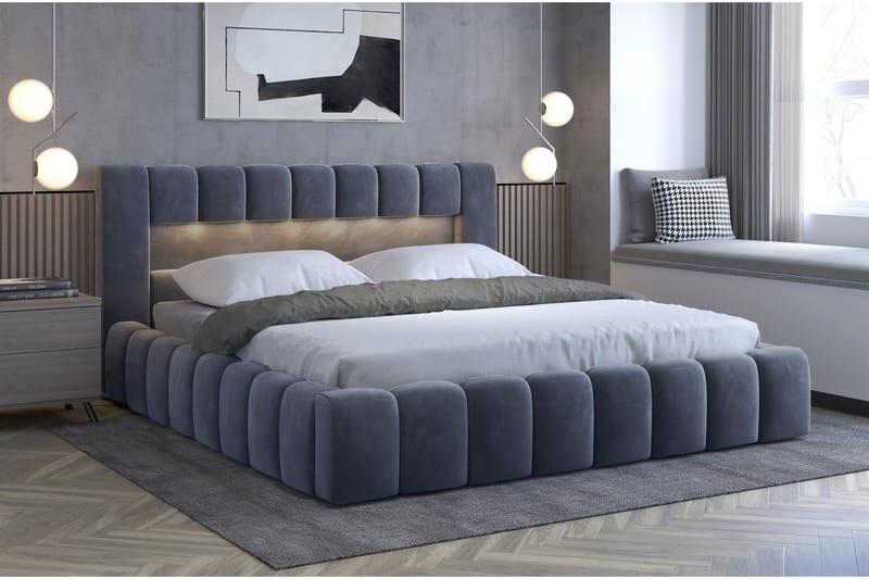 Lamica Sängram med Förvaring 140x200 cm - Mörkgrå - Möbler - Säng - Sängram & sängstomme