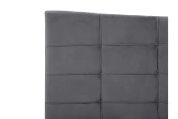 Lannion Rektangulär Sängram 180x200 cm i Sammet med Sänggavel - Grå - Möbler - Säng - Sängram & sängstomme