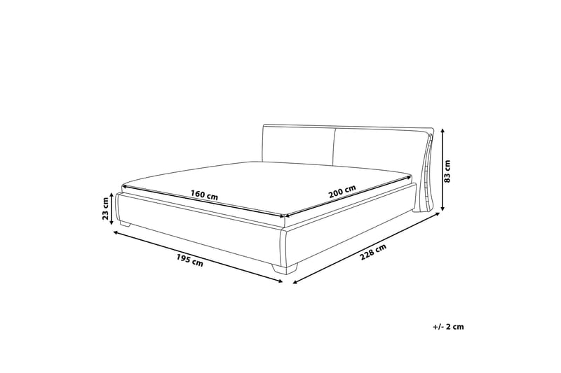 Lesh Dubbelsäng med LED 160x200 - Guld - Möbler - Säng - Sängram & sängstomme