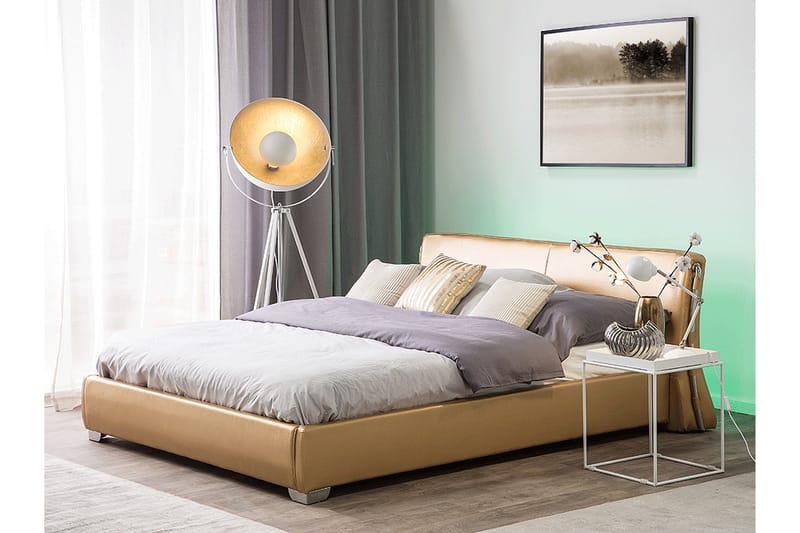 Lesh Dubbelsäng med LED 180x200 Guld  Guld - Guld - Sängram & sängstomme