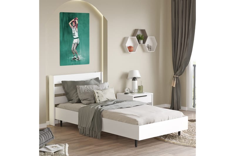Liyakat Sängram 90x200 cm - Vit - Möbler - Säng - Sängram & sängstomme