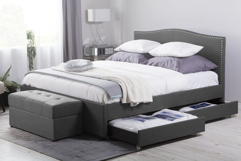 Montpellier Dubbelsäng 160 | 200 cm - Grå - Möbler - Säng - Sängram & sängstomme