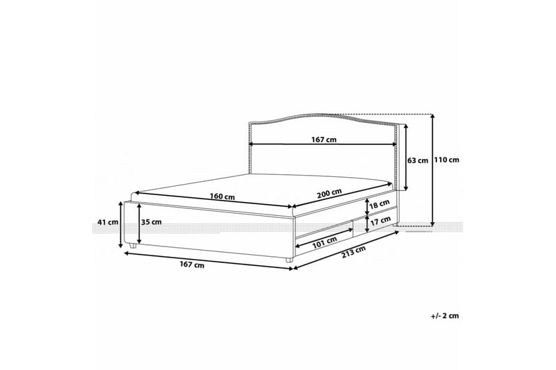 Montpellier Dubbelsäng 160|200 cm - Beige - Möbler - Säng - Sängram & sängstomme