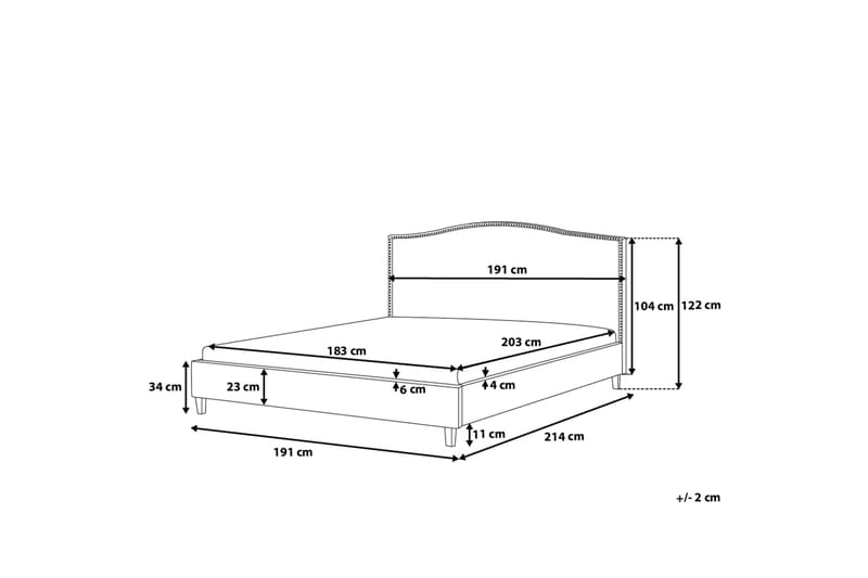Montpellier Dubbelsäng 180 200 cm - Grå - Sängram & sängstomme