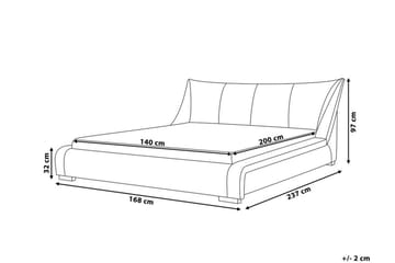 Nantes Komplett Sängpaket – Dubbelsäng 140x200 cm i Tyg med Sänggavel + Bäddmadrass - Grå - Möbler - Säng - Sängram & sängstomme