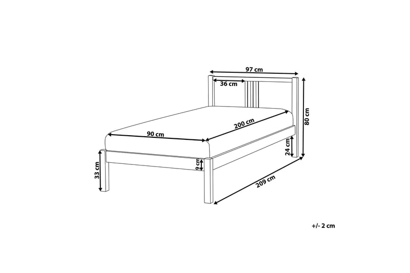 Newbegin Säng Trä 90x200 cm - Vit - Möbler - Säng - Sängram & sängstomme
