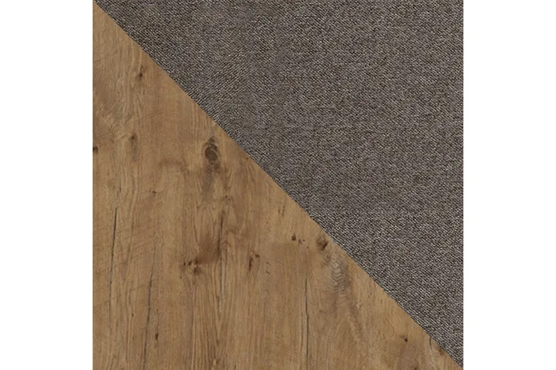 Oberting Komplett Sängpaket 200x200 cm i Tyg med Förvaring och Sänggavel + Bäddmadrass - Brun - Möbler - Säng - Sängram & sängstomme