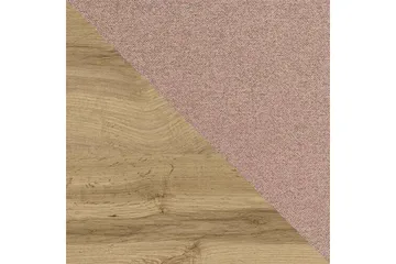 Oberting Komplett Sängpaket med Förvaring 200x200 cm i Tyg med Sänggavel + Bäddmadrass - Rosa|Brun - Möbler - Säng - Sängram & sängstomme