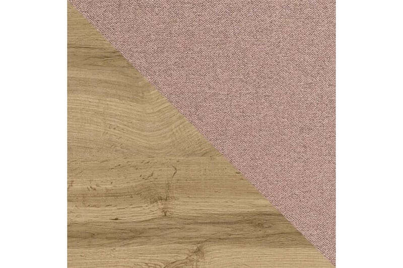 Oberting Komplett Sängpaket med Förvaring 200x200 cm i Tyg med Sänggavel + Bäddmadrass - Rosa|Brun - Möbler - Säng - Sängram & sängstomme