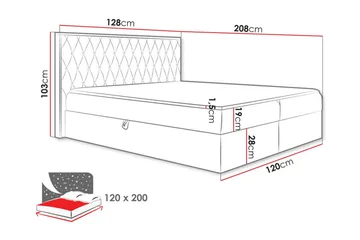 Oberting Sängram 120x200 cm - Möbler - Säng - Sängram & sängstomme